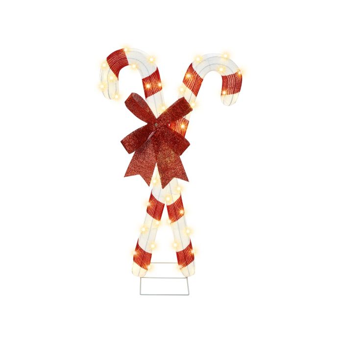 Outdoor LED Decoration Candy Canes 90 cm Red and White OLASVIK