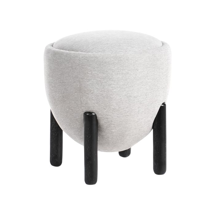 HARFLEET Faux Linen Footstool - Grey