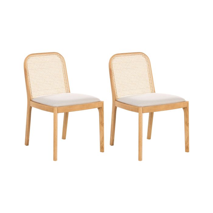 FINLEIGH Fabric Dining Chairs - Set of 2 - Brown