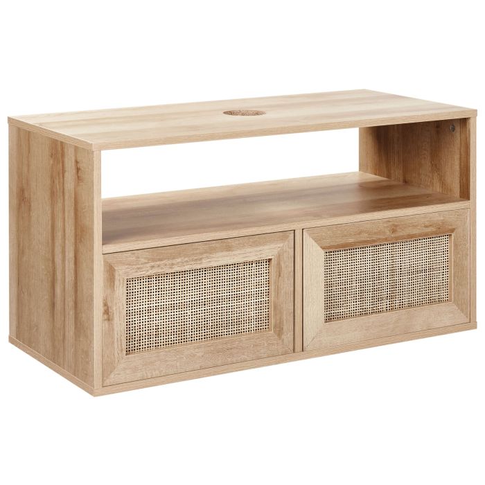 Wall Mounted Washbasin Cabinet ROSELL 86 cm 40 cm 45 cm Light Brown