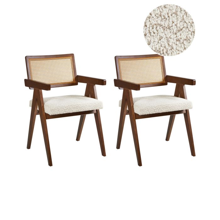 GIRONA Set of 2 Dining Chairs Wood Dark Brown