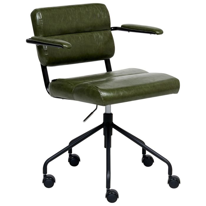 KENDALWICK Faux Leather Office Desk Chair - Green