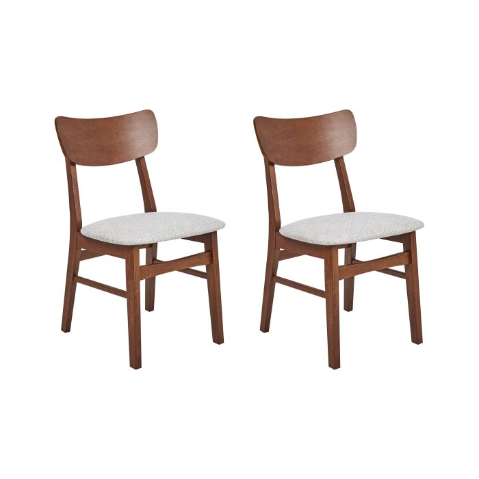Set of 2 Dining Chairs ANOKA Wood Light Grey