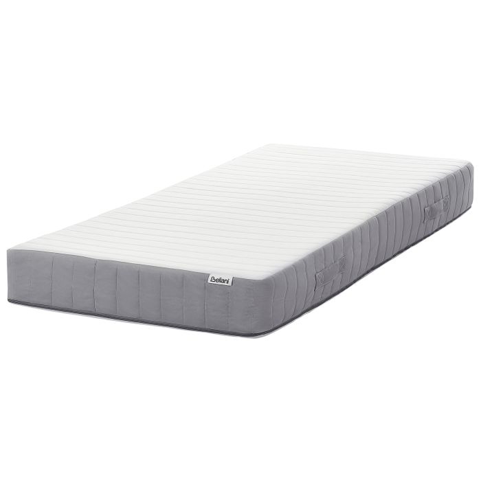 POUFFY Memory Foam Pocket Spring Mattress Medium 90 x 200cm EU Single - White with Grey