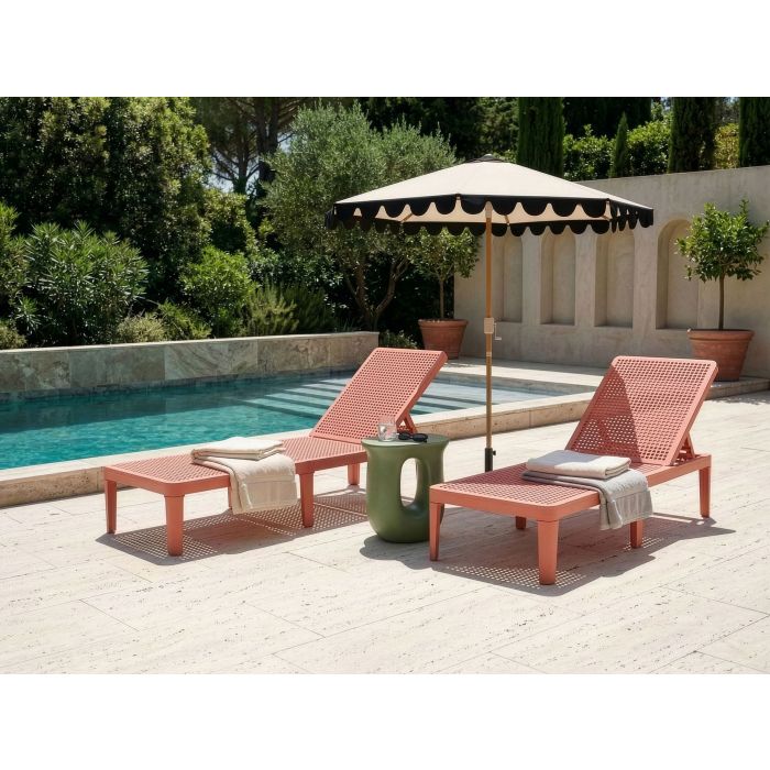SALERO Reclining Sun Lounger - Red