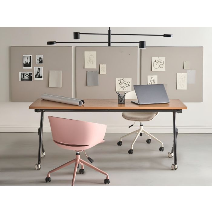 FEXUFA Foldable Office Desk - Brown and Black, 180cm