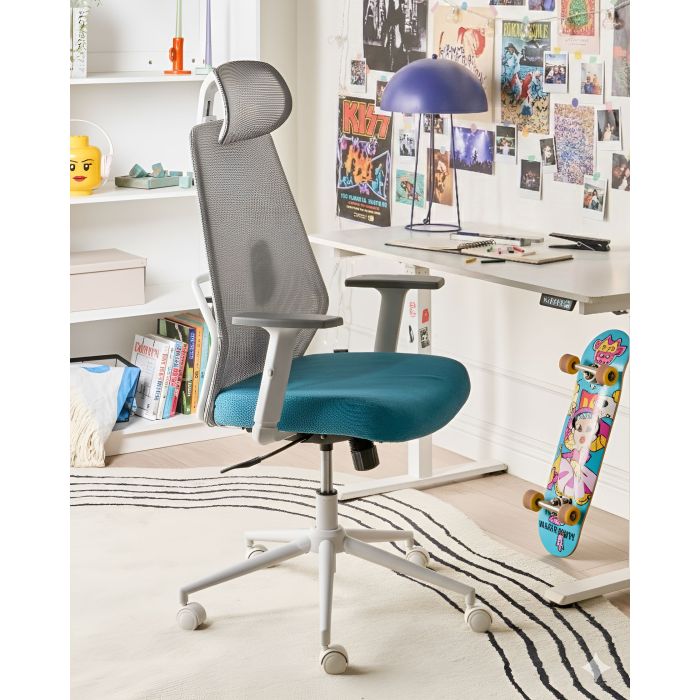 KAYARO Mesh Office Chair - Grey and Teal