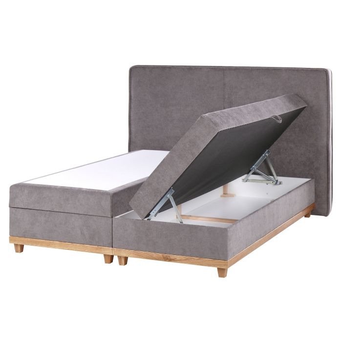 DELLIS Divan Bedframe Fabric 160 x 200cm EU Kingsize Bed Taupe