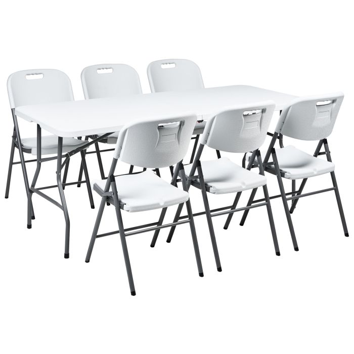 FARNMERE Garden Dining Set 6 Seater - White