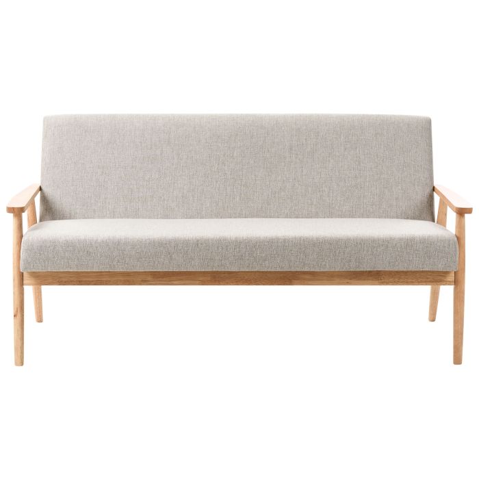 COLBOURNE Fabric 3 Seater Sofa - Grey with light Oak