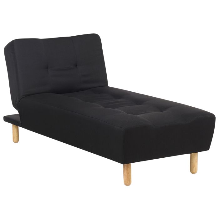 Fabric Chaise Lounge Black ALSTEN
