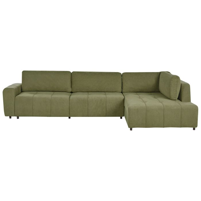 Corner Sofabed - INKVIN Left Hand Facing 4 Seater Fabric with Storage Green