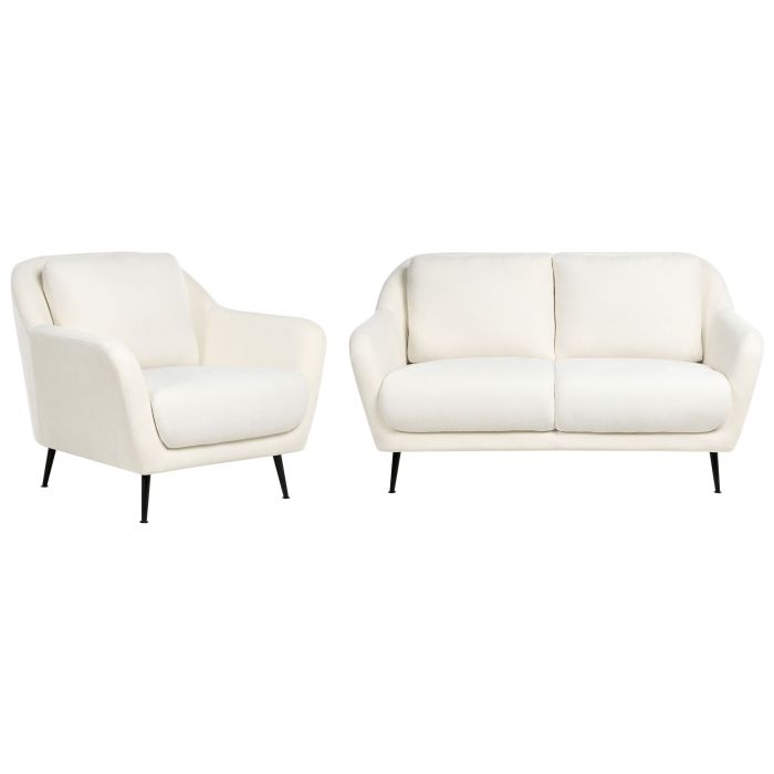 CLIFTONWELL Chenille Fabric 2 Seater Sofa and Armchair Sofa Set - White