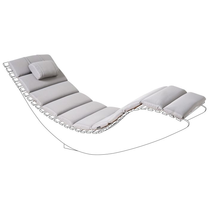 CHIPWELL Sun Lounger Pad Cushion - Light Grey