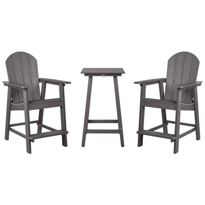 Bistro Set ADIRONDACK Dark Grey