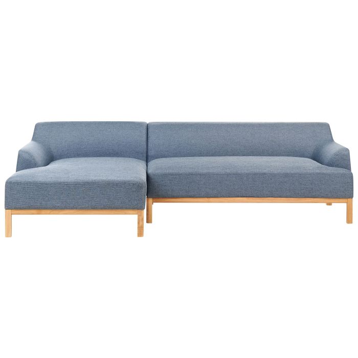 Right Hand Fabric Corner Sofa Blue SOSJO