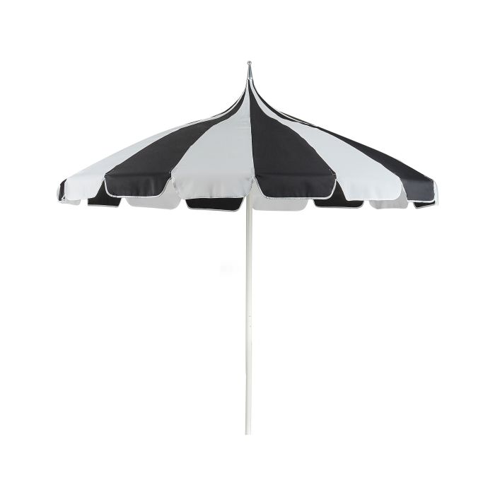 Garden Market Parasol Diameter 2.45 m Black and White MINOA