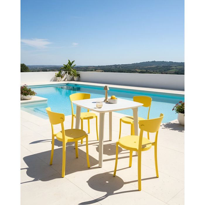 DEFARO Garden Chairs Set of 4 - Yellow