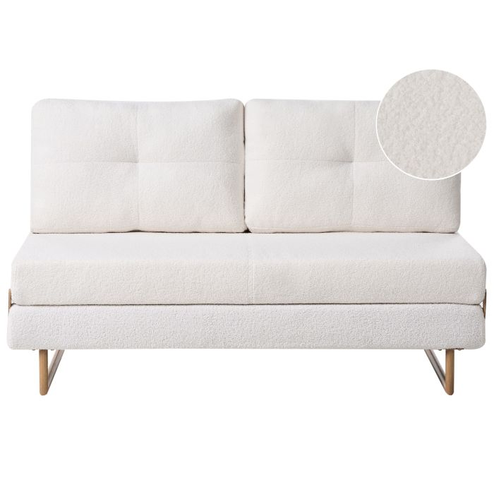 COMDEN Boucle Fabric 3 Seater Sofabed - Off White