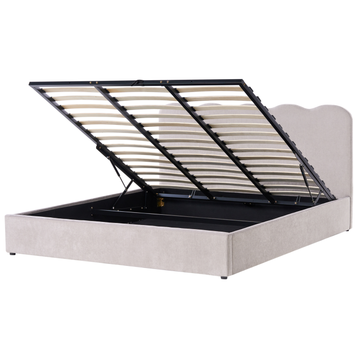 VEYRA Super Kingsize Fabric Ottoman Storage Bedframe - Beige