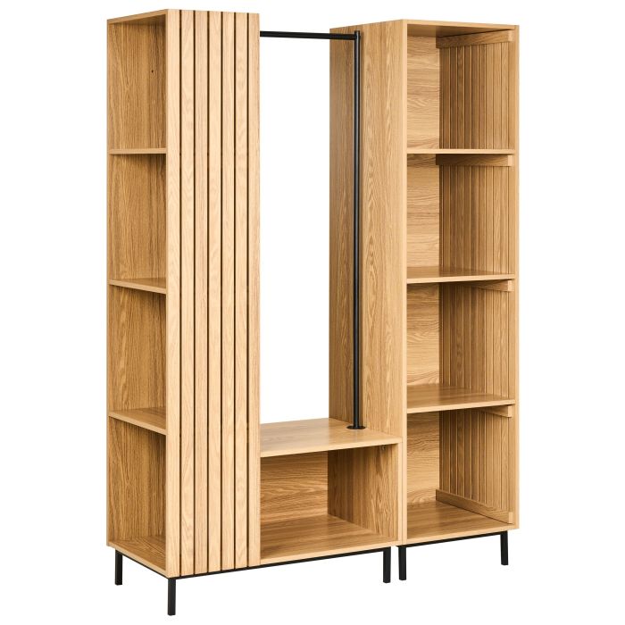 WINDBOROUGH 9 Shelf Open Wardrobe - Brown