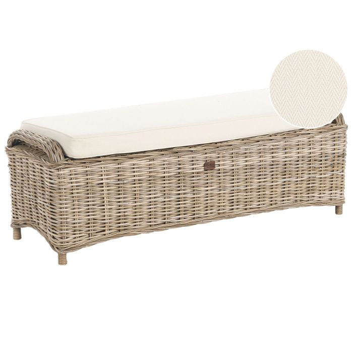 Garden Ottoman SUSUA 140 cm Rattan Natural