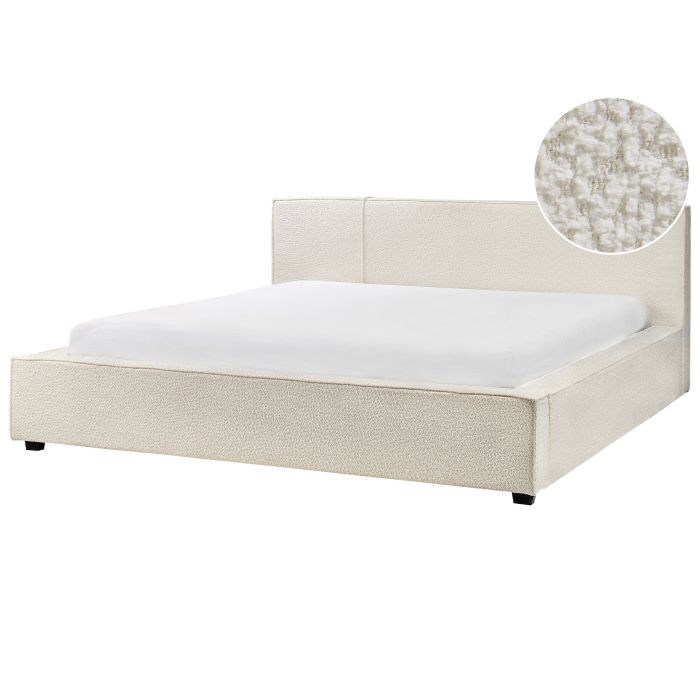 MIRANDA Bedframe Boucle 180 x 200cm EU Super Kingsize Bed Off-White