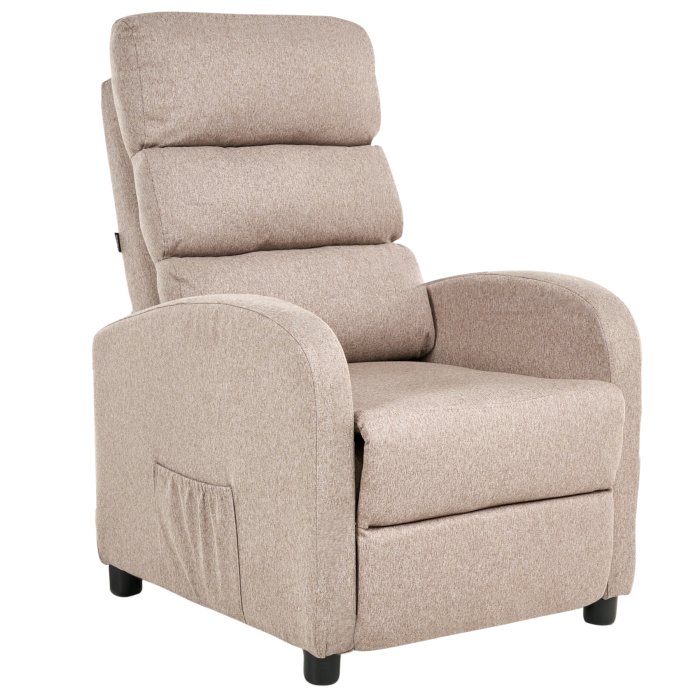 GUNTHORPE Fabric Recliner Armchair with Footrest - Taupe