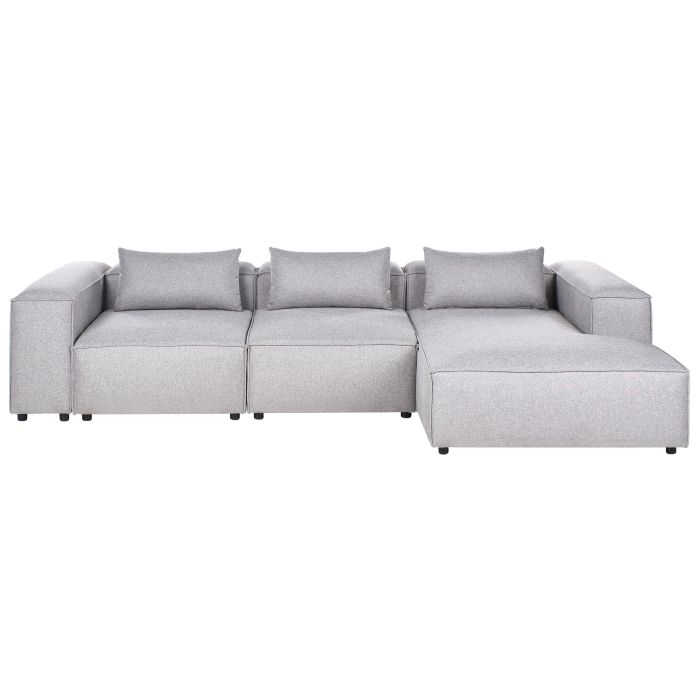 COMLEIGH Fabric 4 Seater L Shaped Corner Sofa - Grey, Right Hand Facing