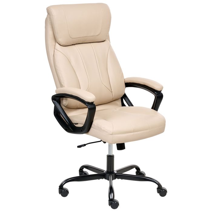 OAKWORTH Faux Leather Executive Office Chair - Beige