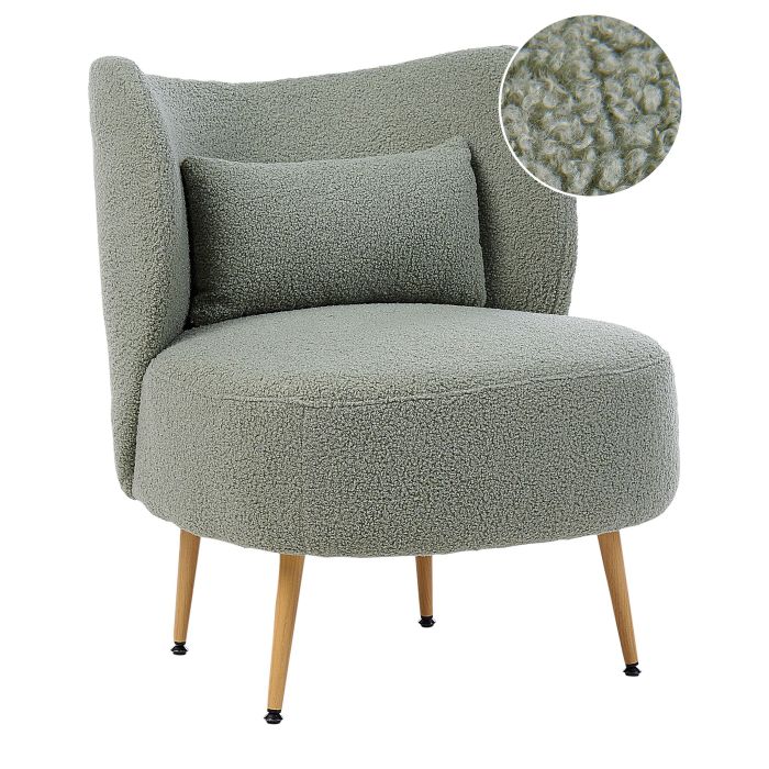 Armchair OTSBY II with Cushion Boucle Green