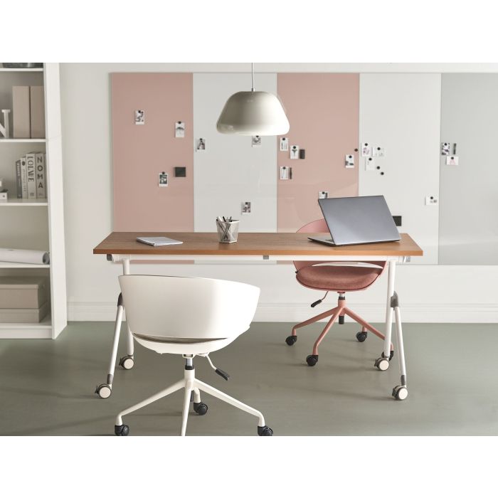 FEXUFA Foldable Office Desk - Brown and White, 160cm