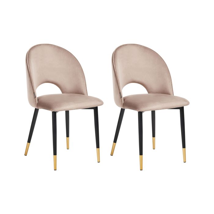 Set of 2 Dining Chairs MAGALIA Velvet Taupe