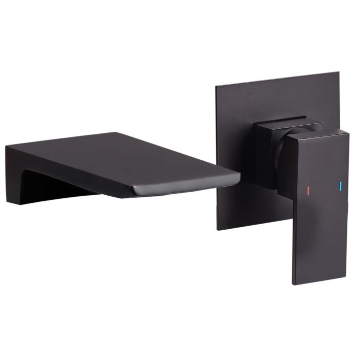 BAINLEIGH Wall Mounted Basin Mixer Tap Brass - Black
