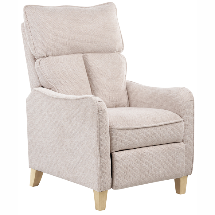 GULWELL Fabric Recliner Armchair with Footrest - Beige