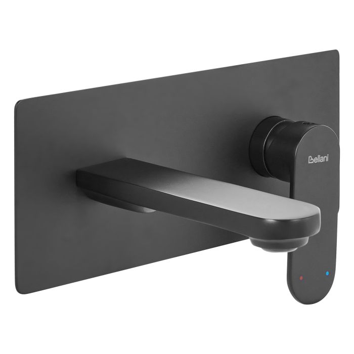BARNLEIGH Wall Mounted Basin Mixer Tap Brass - Black