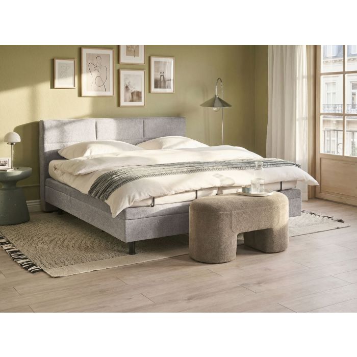 DIKUXA Super Kingsize Ottoman Adjustable Fabric Bedframe - Light Grey