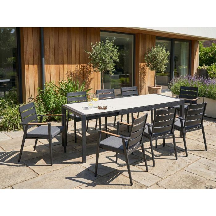 DEQEXI Garden Extending Dining Table - Beige