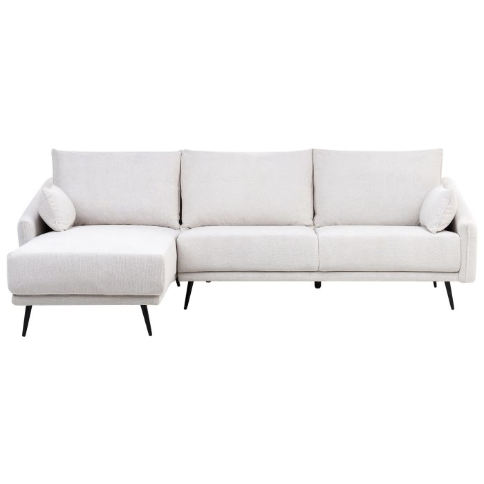 Right Hand Fabric Corner Sofa Off White VARDE