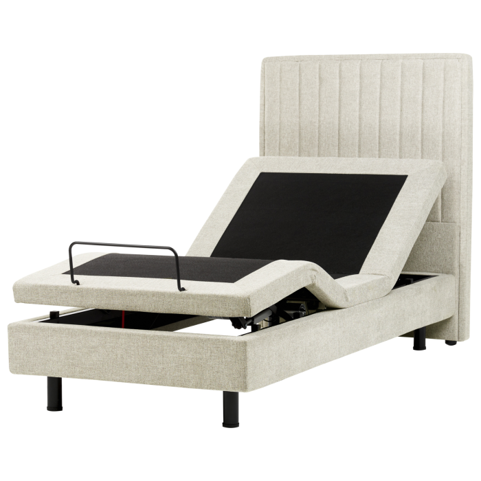 DEKU Single Fabric Adjustable Bed - Beige