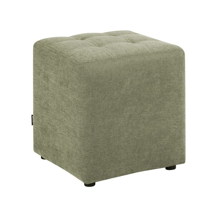 Fabric Footstool Green KANSAS