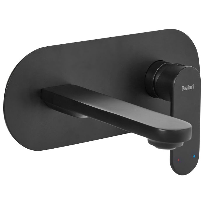 BARDONMERE Wall Mounted Basin Mixer Tap Brass - Black