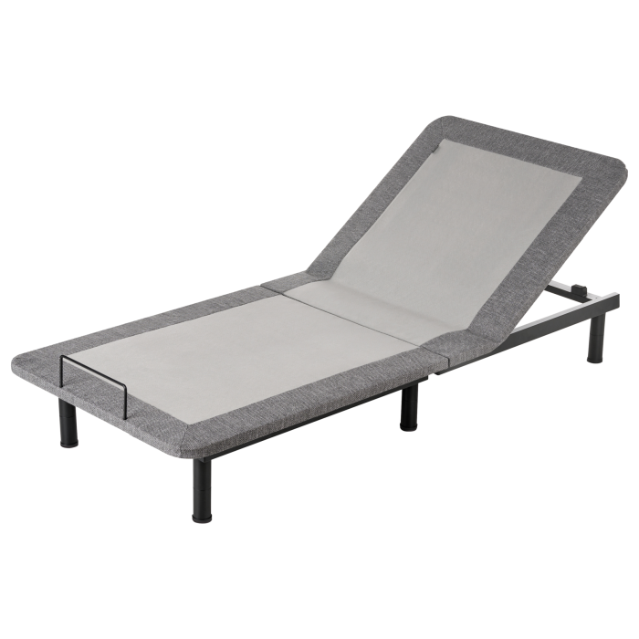THALEN Small Single Metal Electric Adjustable Bed Base - Grey