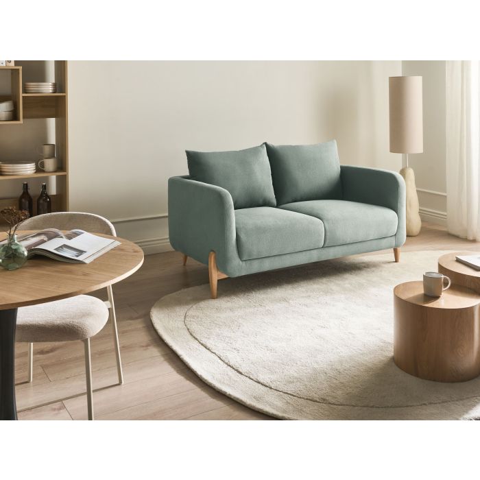 BAGENU Fabric 2 Seater Sofa - Light Green