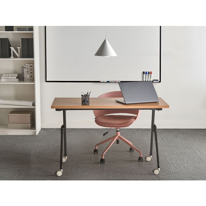 FEXUFA Foldable Office Desk - Brown and Black, 120cm