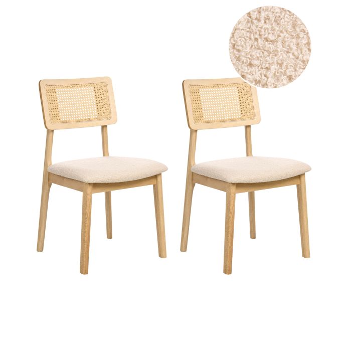 FINSMERE Wooden Dining Chairs - Set of 2 - Light Brown