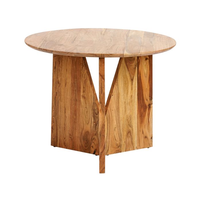 PLYMHURST Wooden Round Dining Table - Brown
