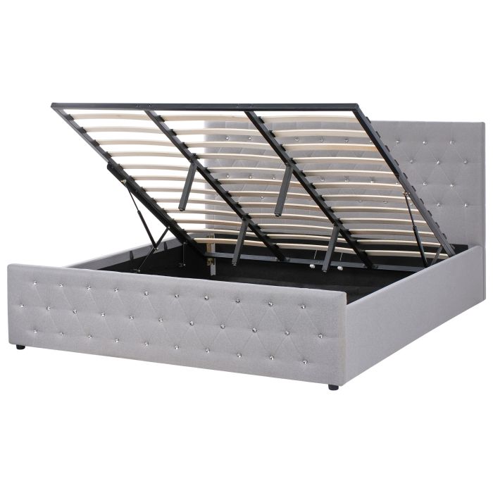 AEIMNS Ottoman Bed Fabric 180 x 200 cm (EU Super King) Light Grey