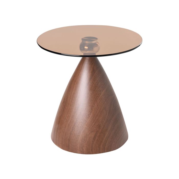 CRANLEIGHON Side Table Tempered Glass - Brown