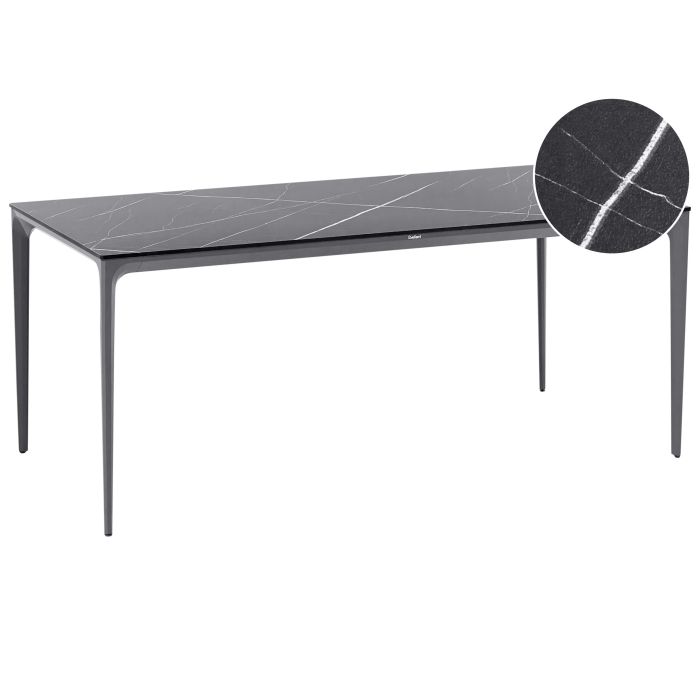 MERTONLEIGH Garden Dining Table Marble Effect - Black